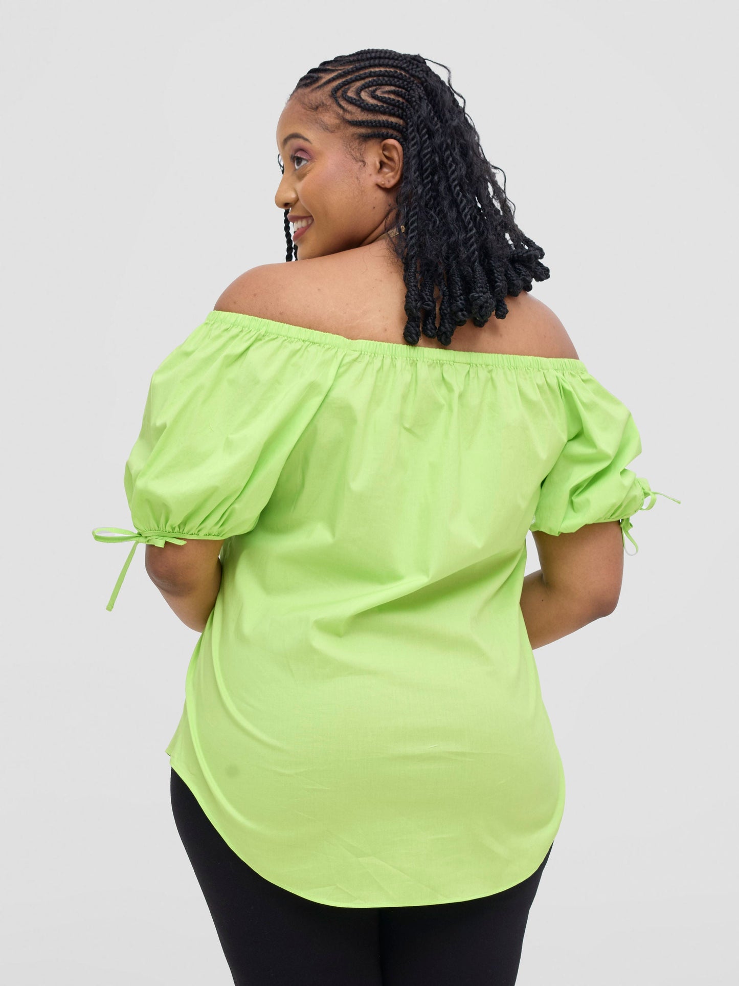 Safari Tawi Off-Shoulder Top - Lime