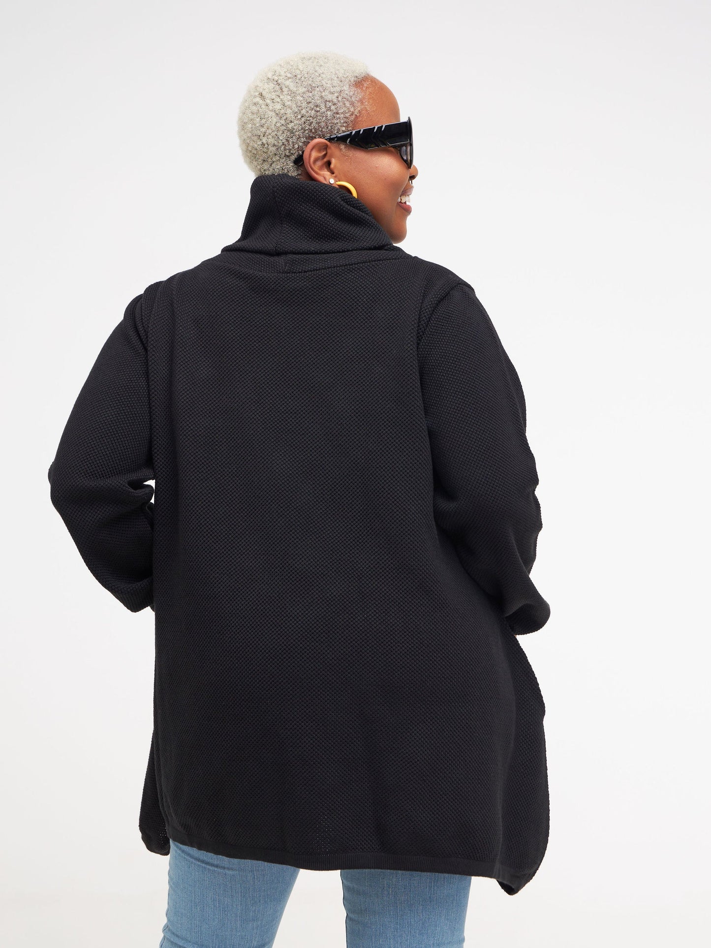 Vivo Cowl Neck Knit Sweater - Black