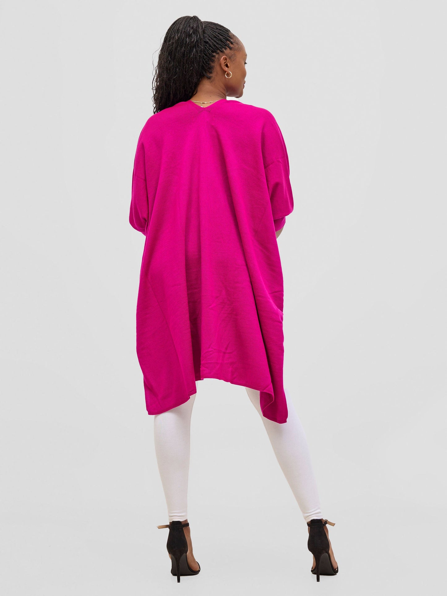 Vivo Cuffed Wrap Poncho - Fuchsia