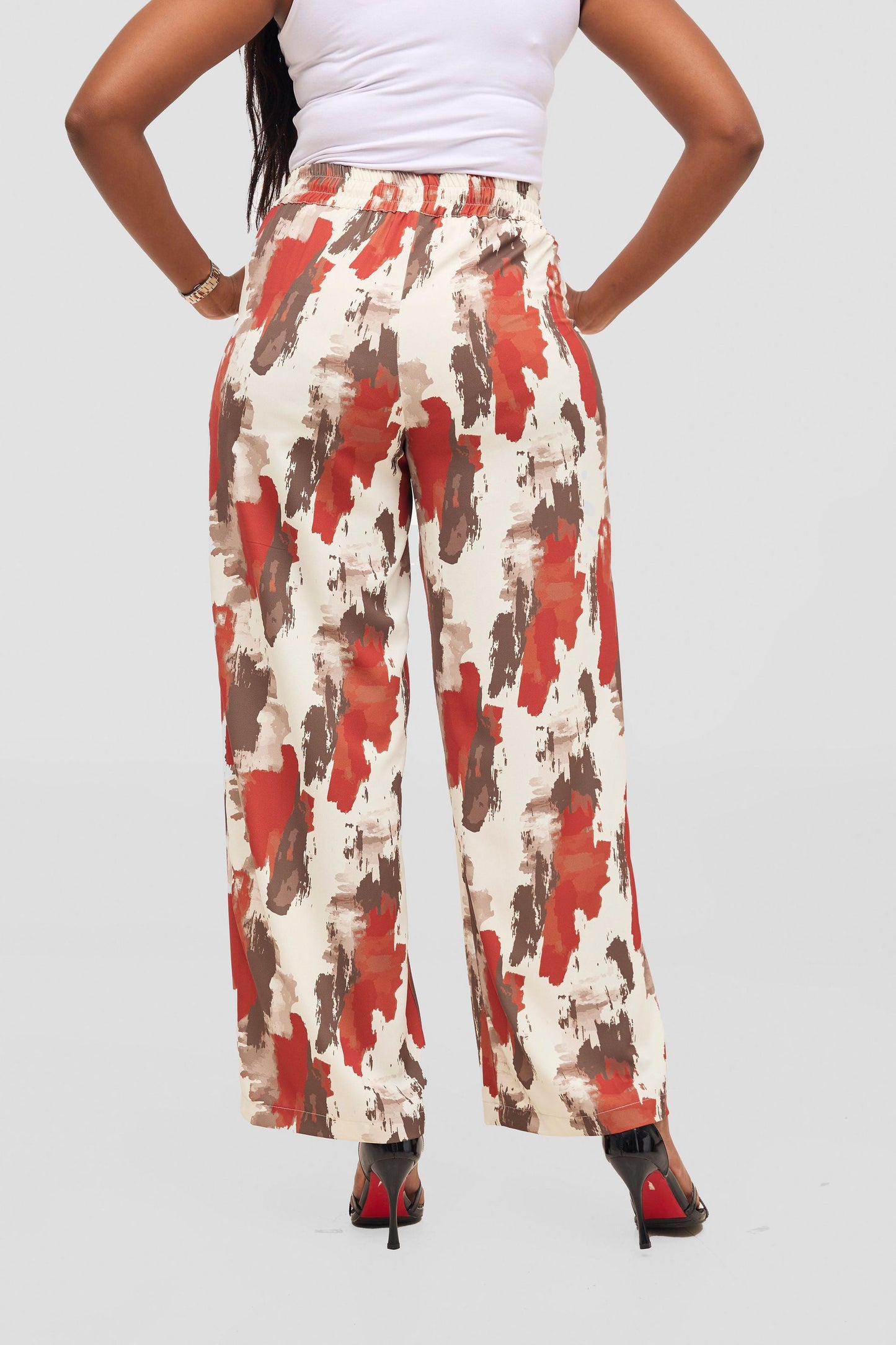 Vivo Wastani Drawstring Pants - Rust / Brown Marra Print