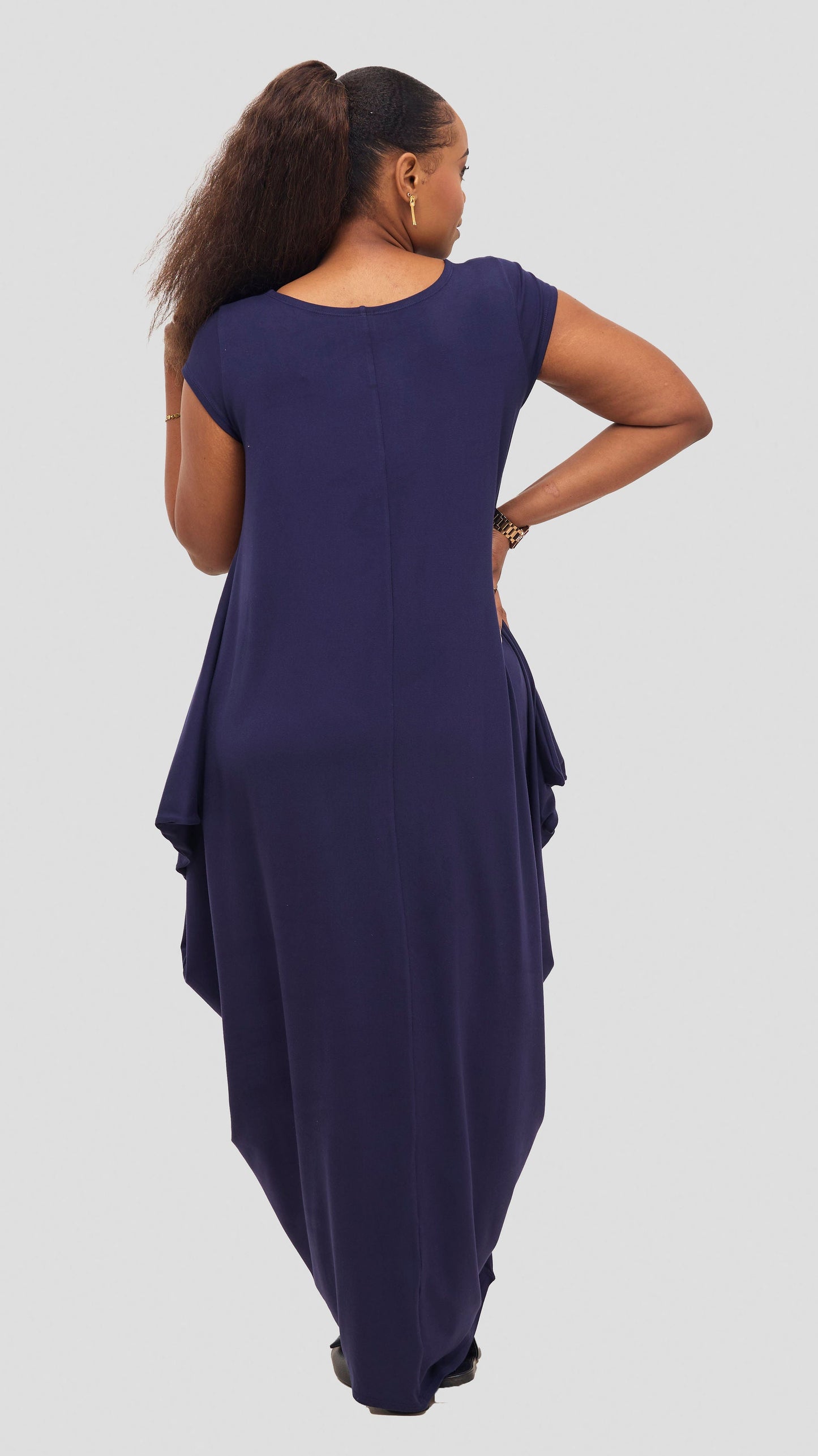 Vivo Cap Sleeve Salma Maxi Dress - Navy Blue