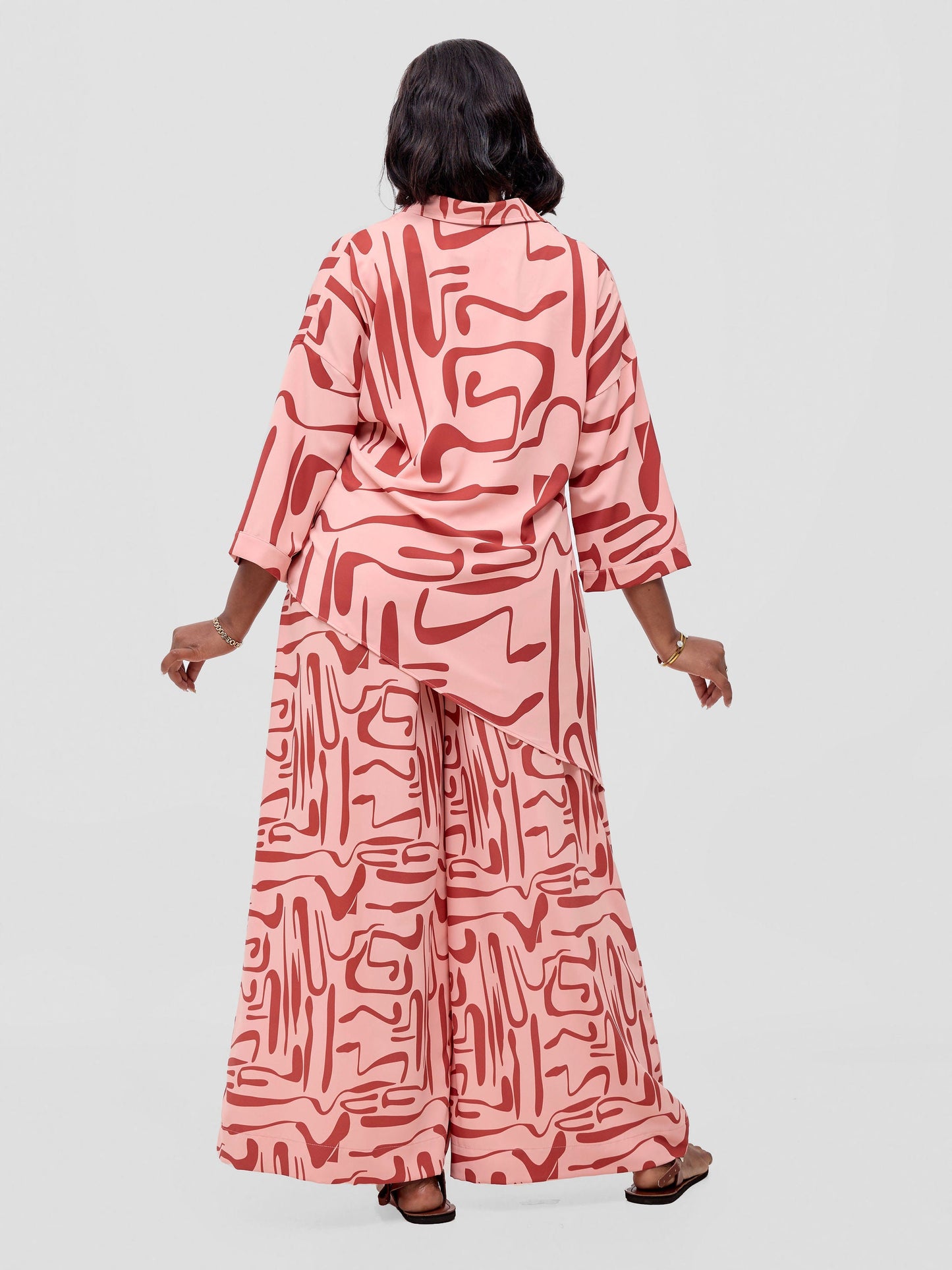 Vivo Serwa Asymmetric Top - Peach / Rust Sera Print