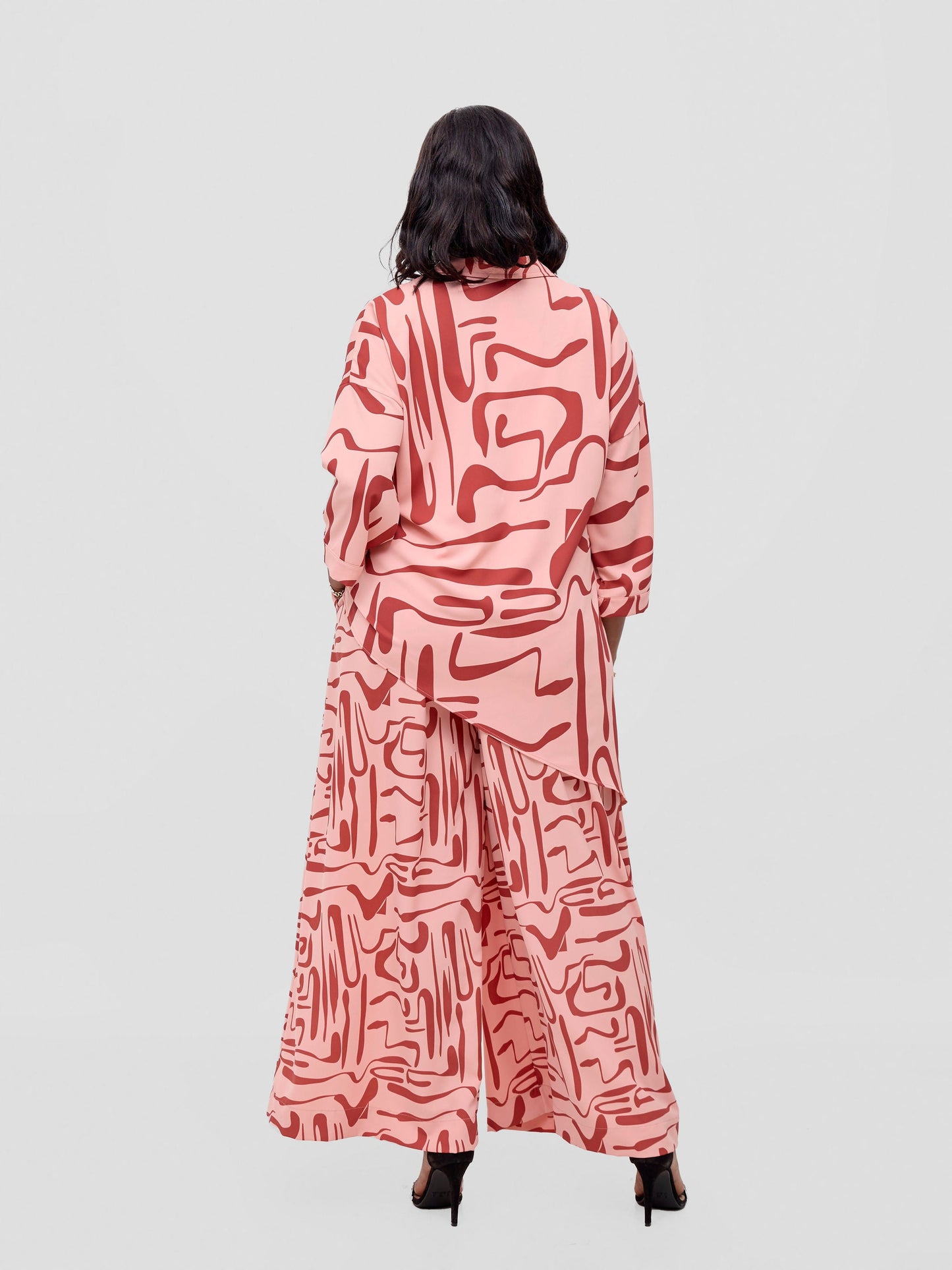 Vivo Serwa Asymmetric Top - Peach / Rust Sera Print