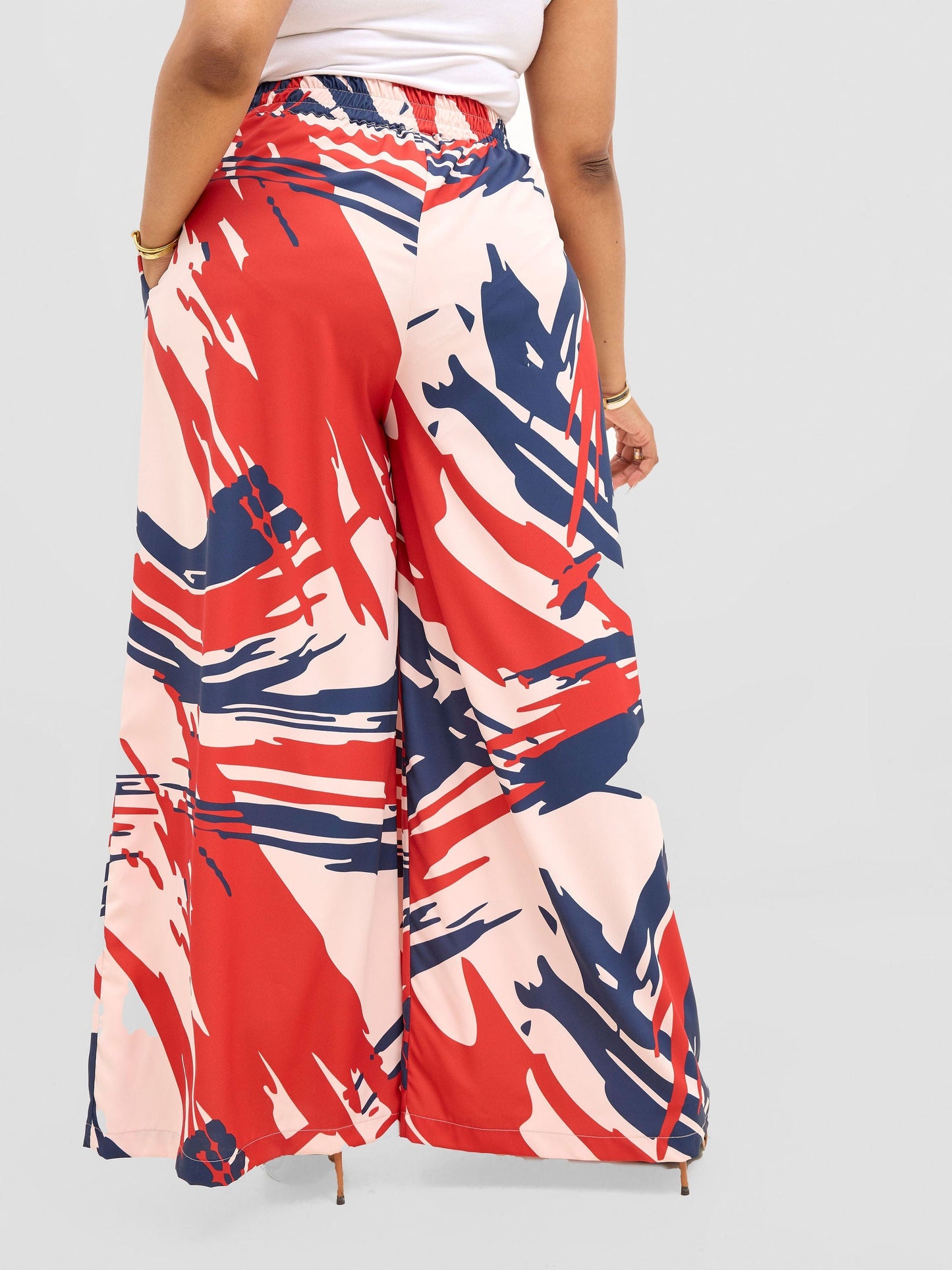 Vivo Ayla Crepe Pants - Navy / Burgundy Hali Print