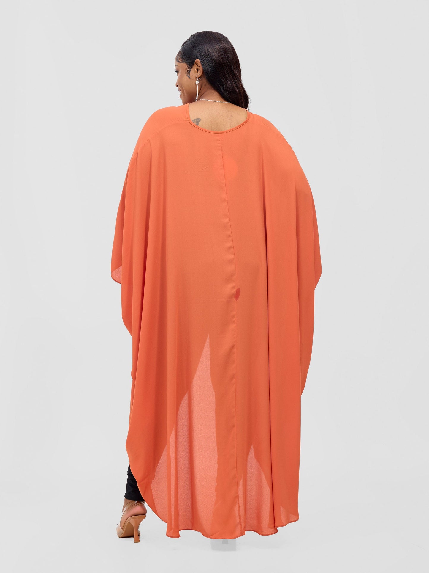 Vivo Malindi V-Neck High Low Kaftan Top - Rust