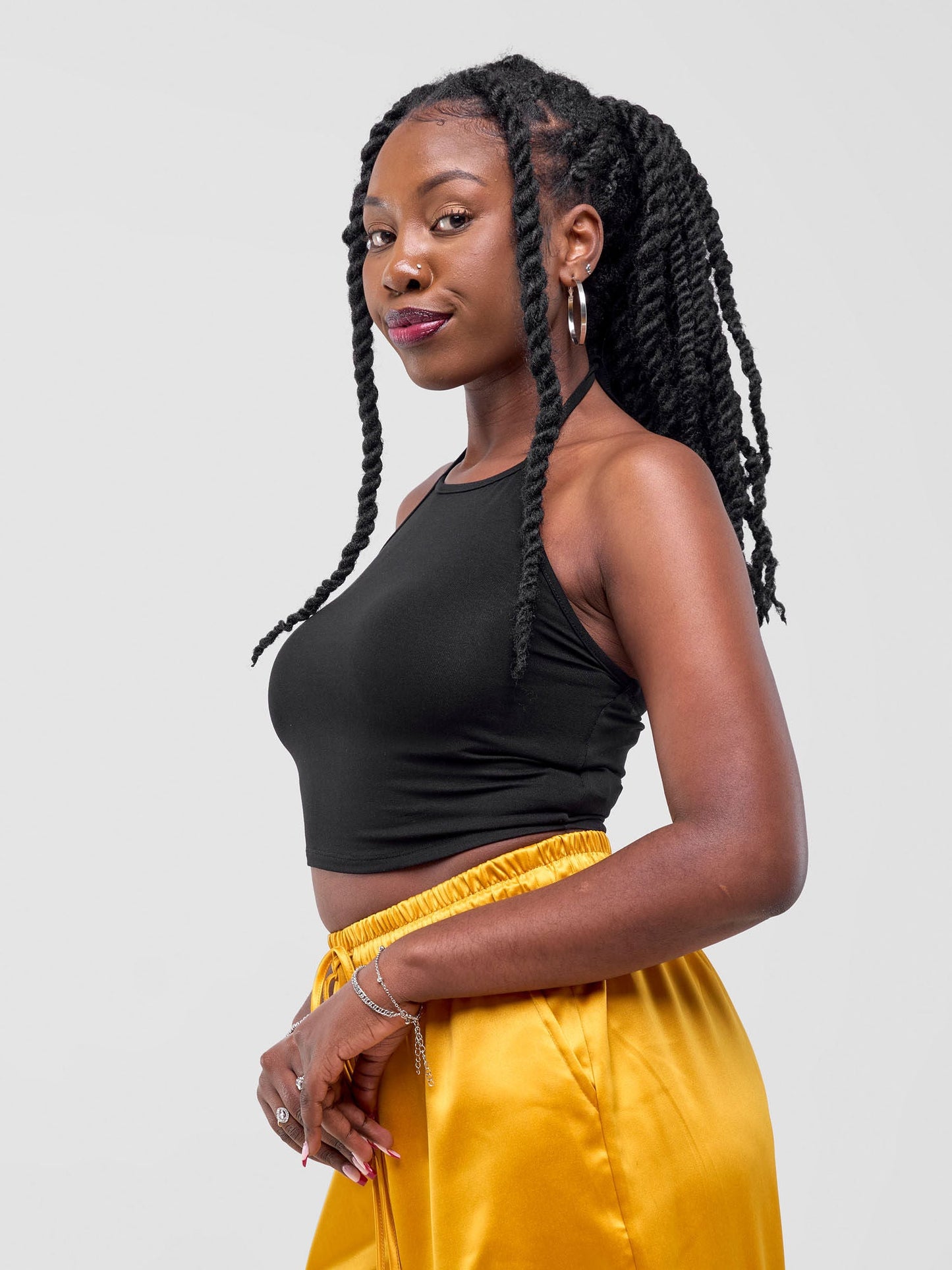 Zoya Basic Halter Tie Top - Black