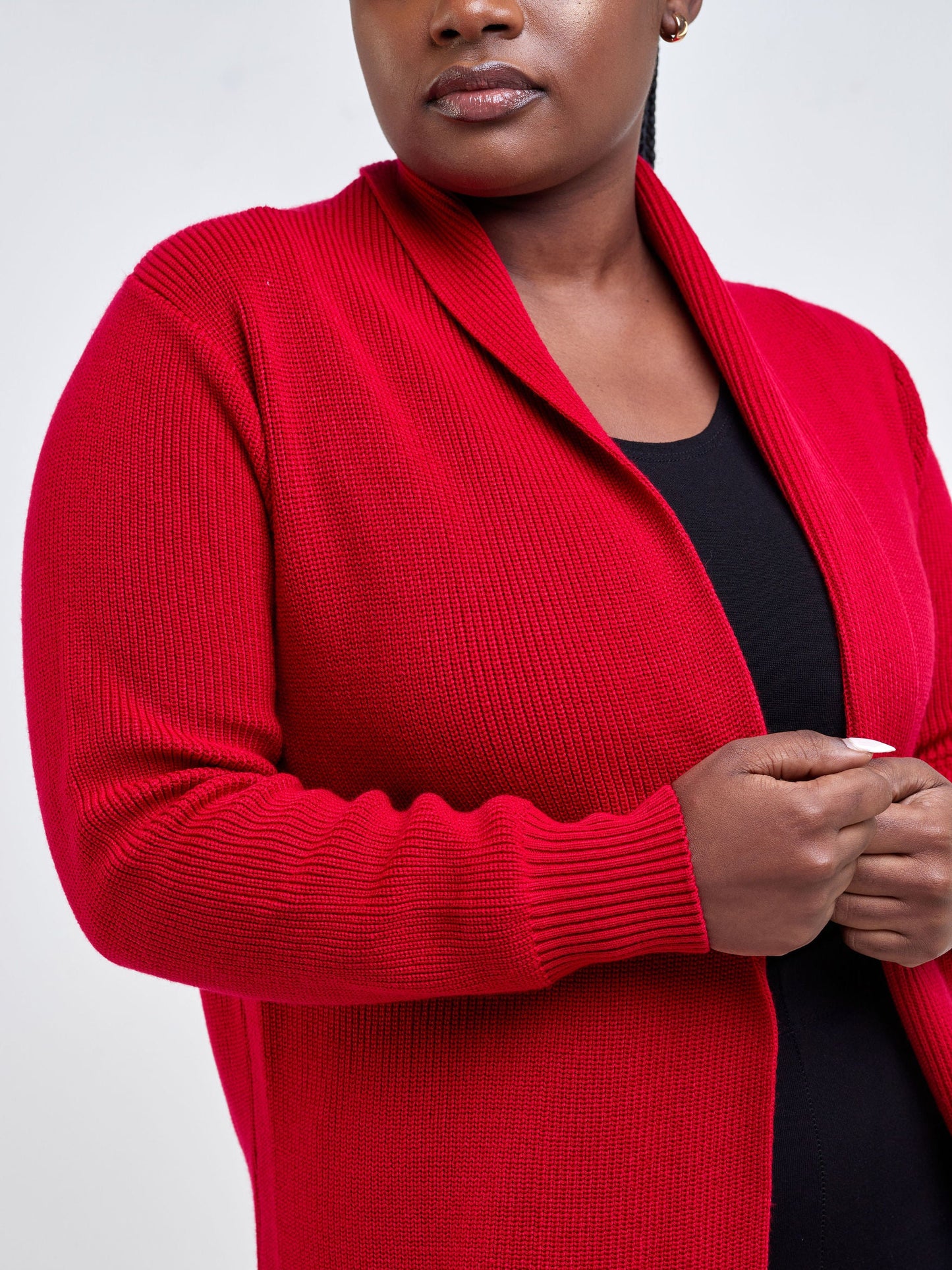 Vivo Long Sleeve Midi Waterfall - Dark Red