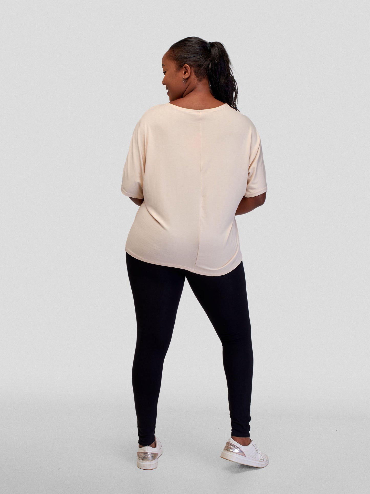 Vivo Basic Sienna Jersey Top - Buttermilk