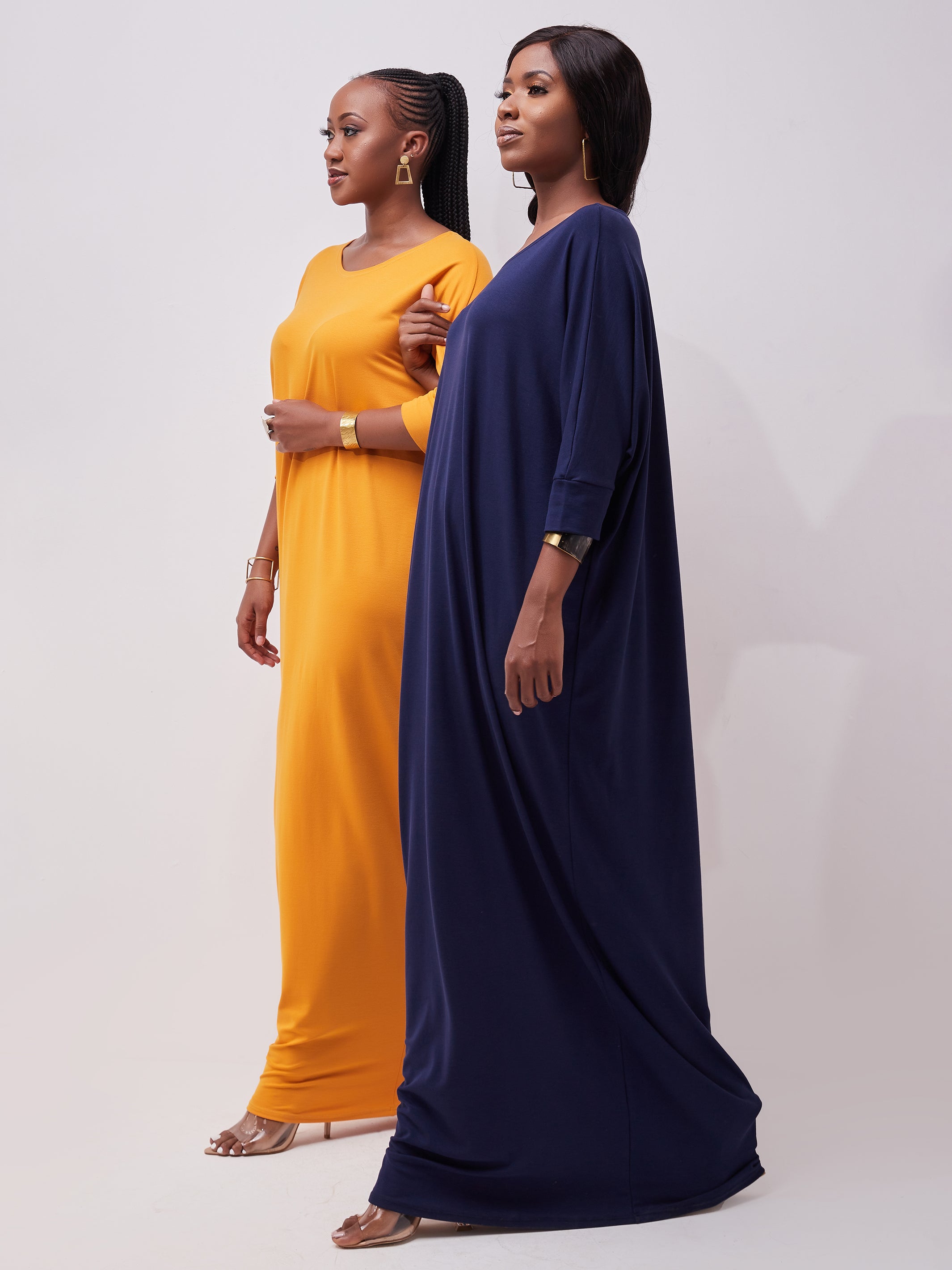 Vivo Basic Dolman Maxi Dress - Mustard