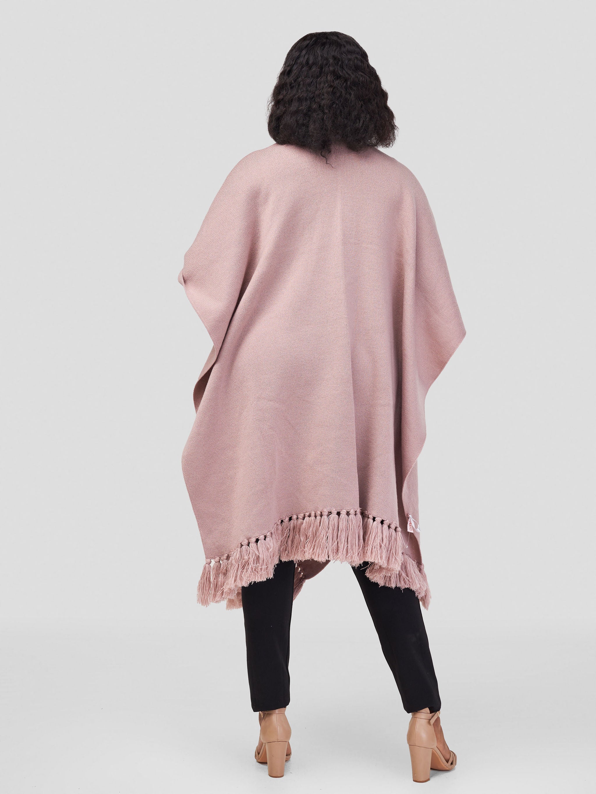 Vivo Basic Double Layered Wrap Poncho - Light Taupe