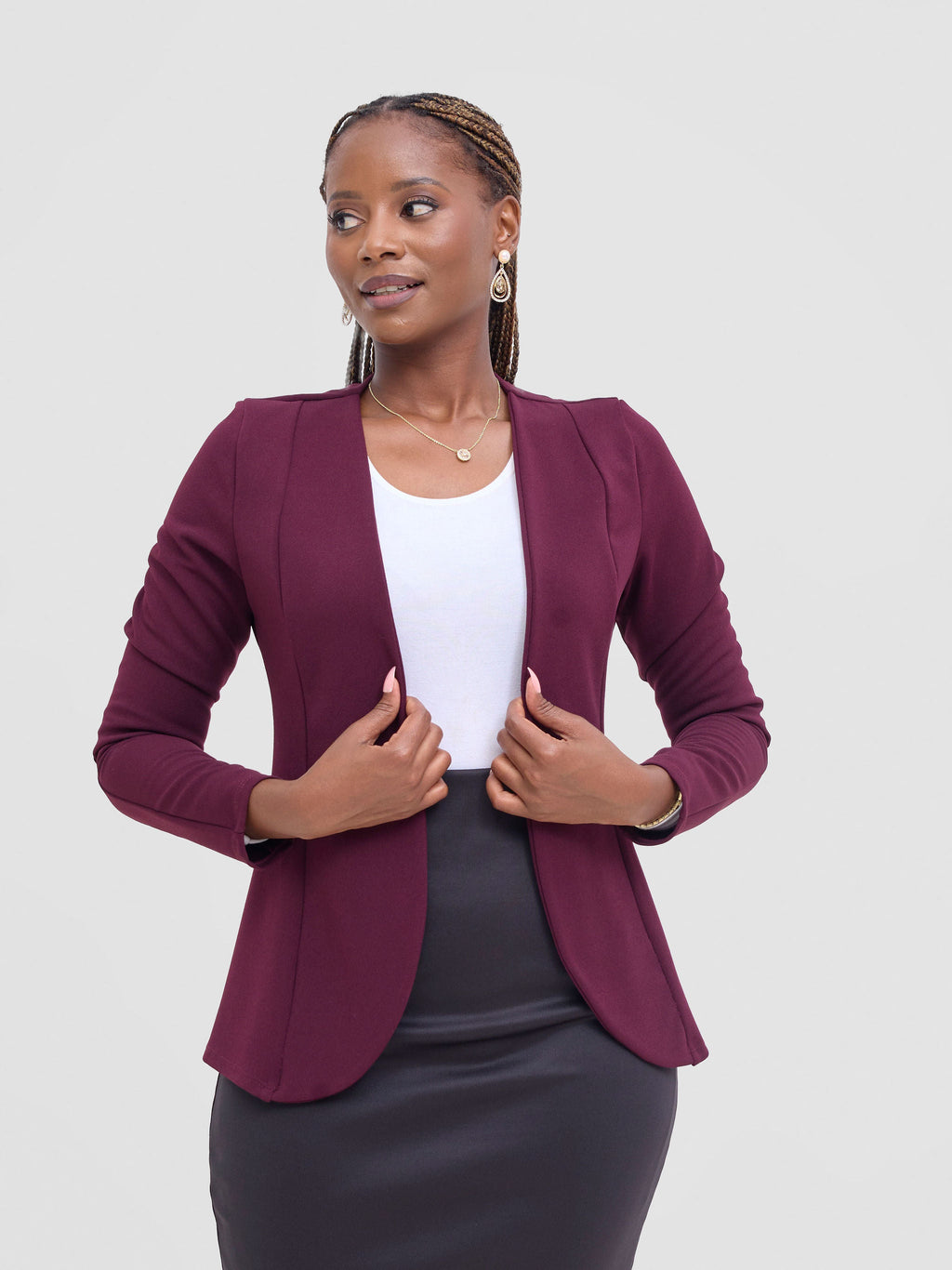Vivo Basic Dua Jacket - Burgundy