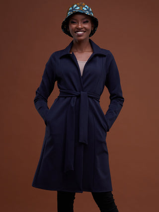Vivo Basic Trench Coat - Navy Blue