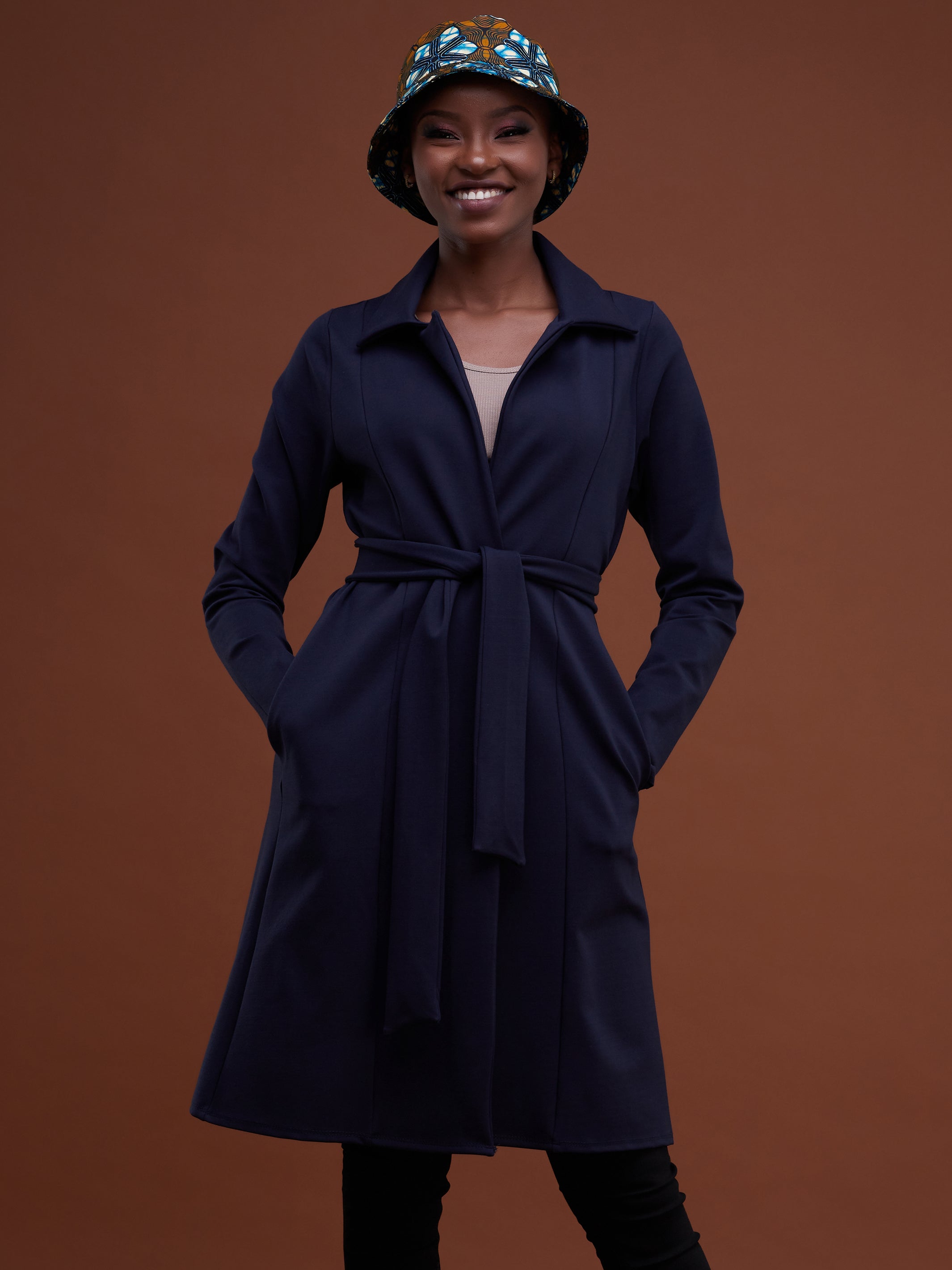 Vivo Basic Trench Coat - Navy Blue