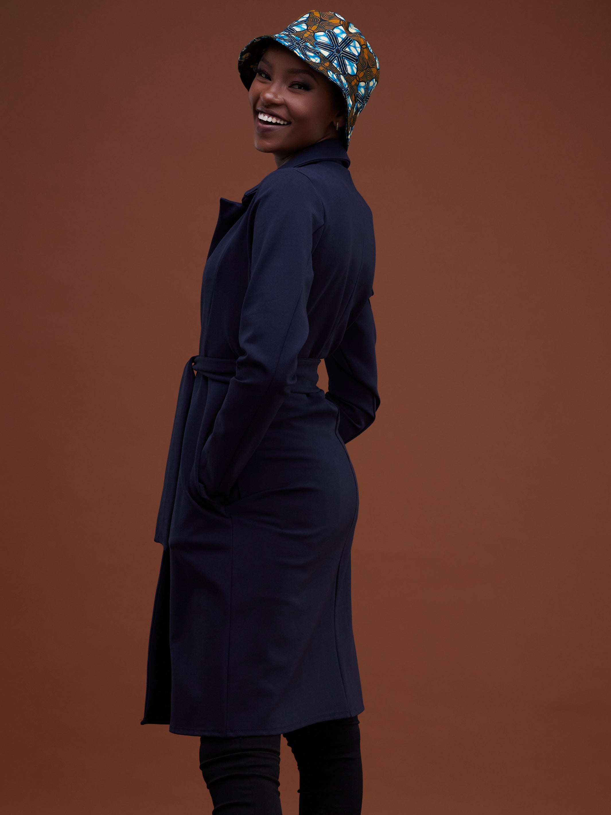 Vivo Basic Trench Coat - Navy Blue