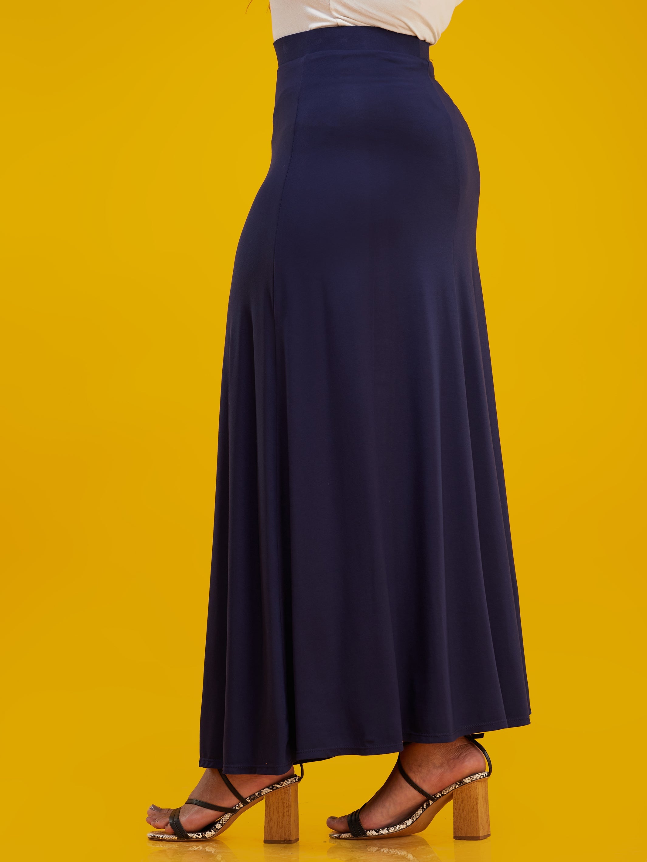 Vivo Basic A-line Maxi Skirt - Navy Blue