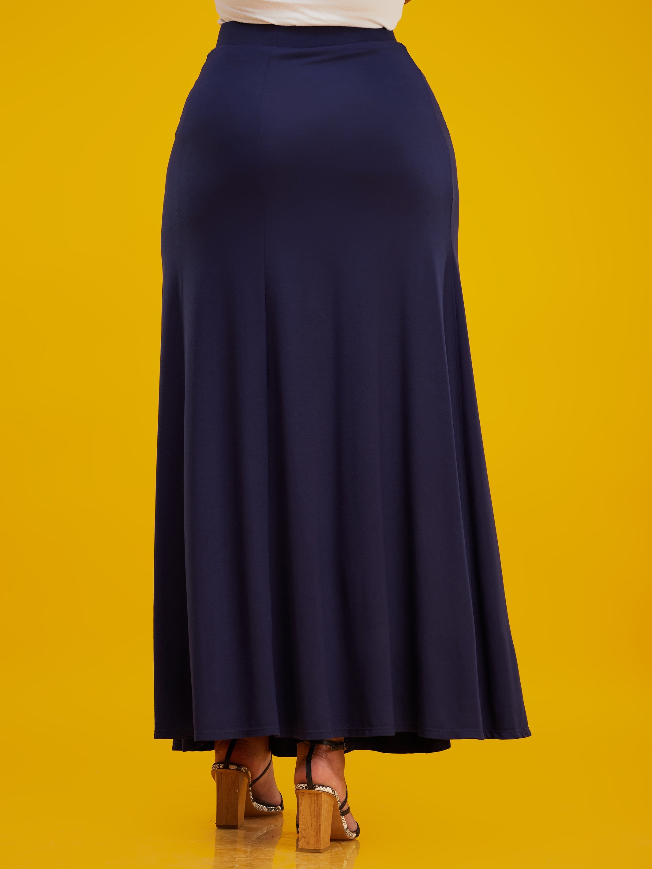 Vivo Basic A-line Maxi Skirt - Navy Blue