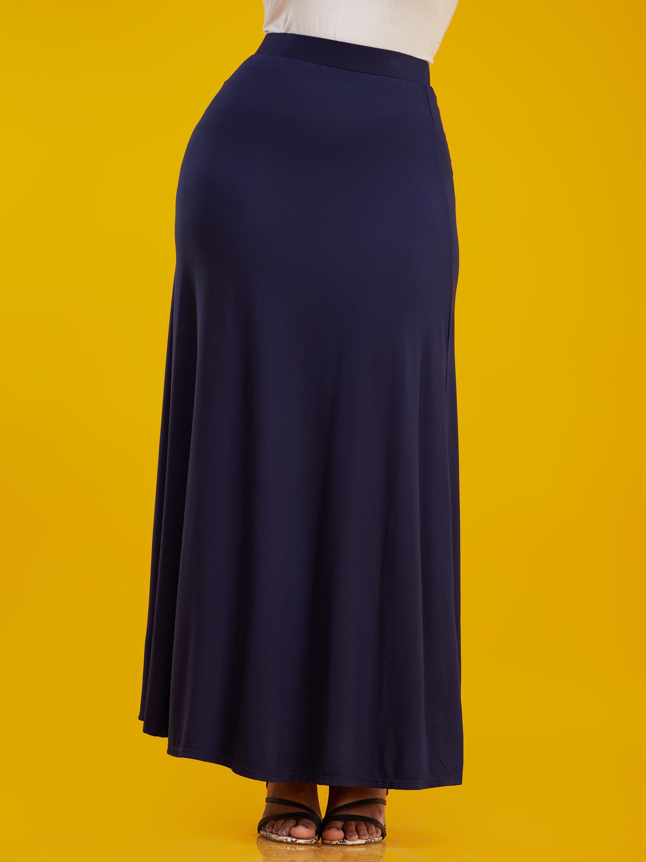 Vivo Basic A-line Maxi Skirt - Navy Blue