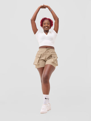 Zoya Sadira Cargo Shorts - Taupe