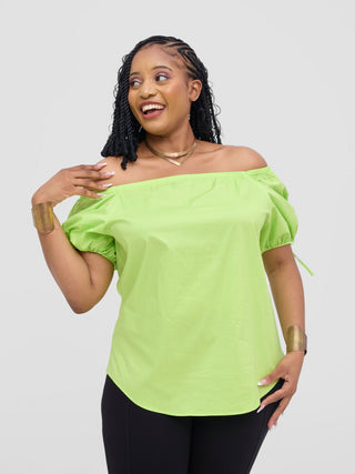 Safari Tawi Off-Shoulder Top - Lime
