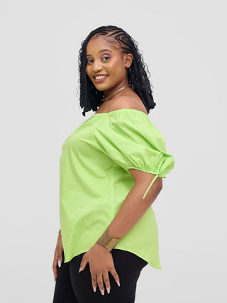 Safari Tawi Off-Shoulder Top - Lime