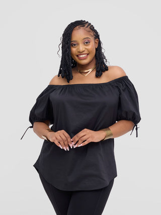 Safari Tawi Off-Shoulder Top - Black