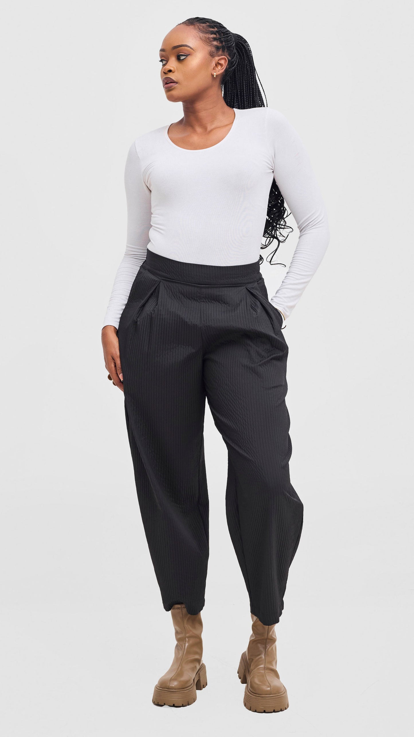 Shiv & Shikie X Safari Barrel Pants - Black