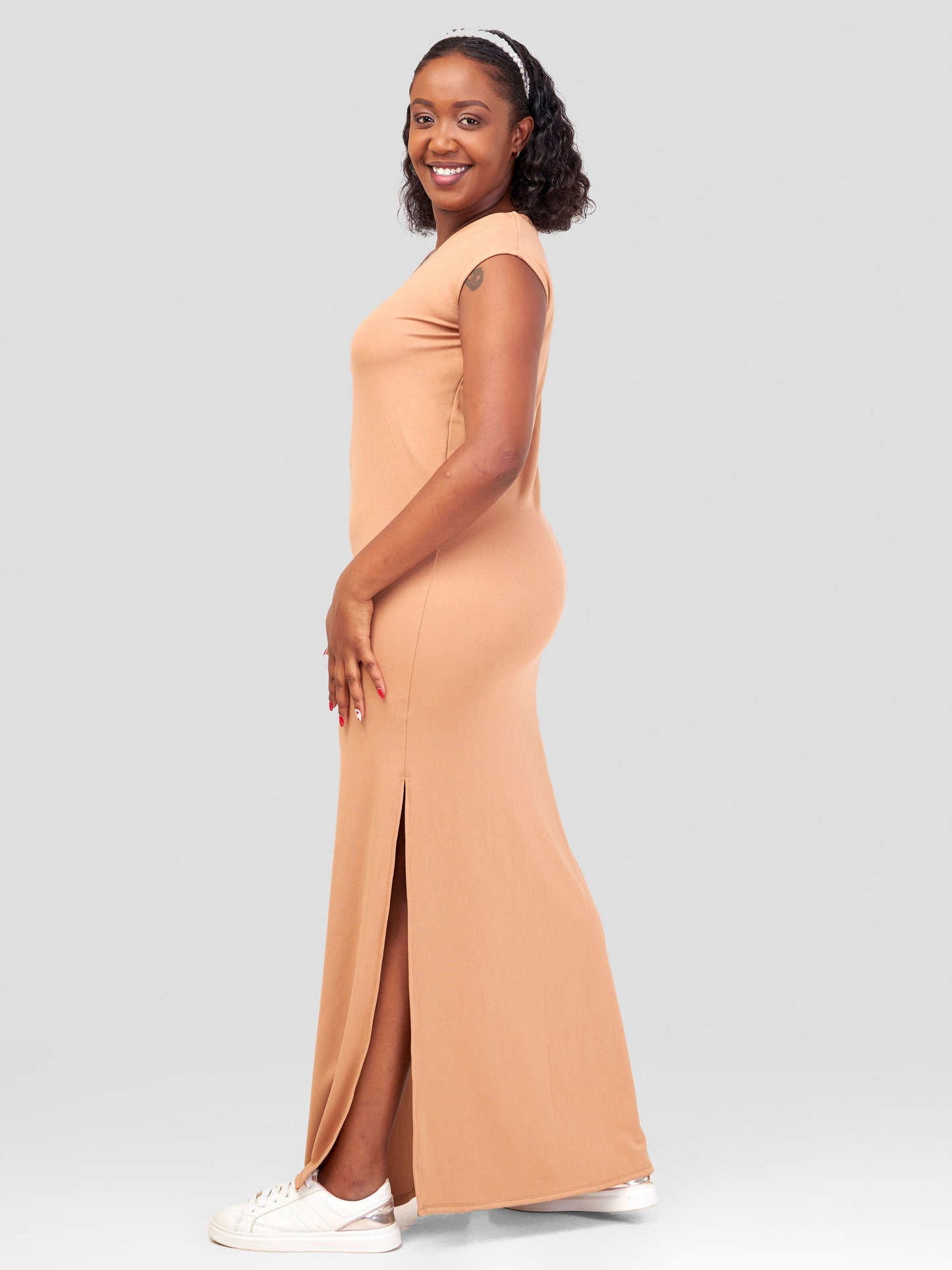 Vivo Jira Straight Drop Shoulder Maxi - Tan