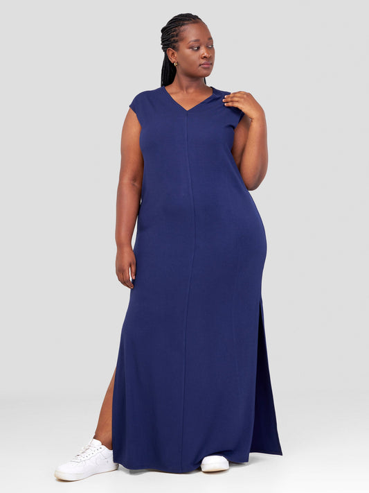 Vivo Jira Straight Drop Shoulder Maxi - Navy Blue