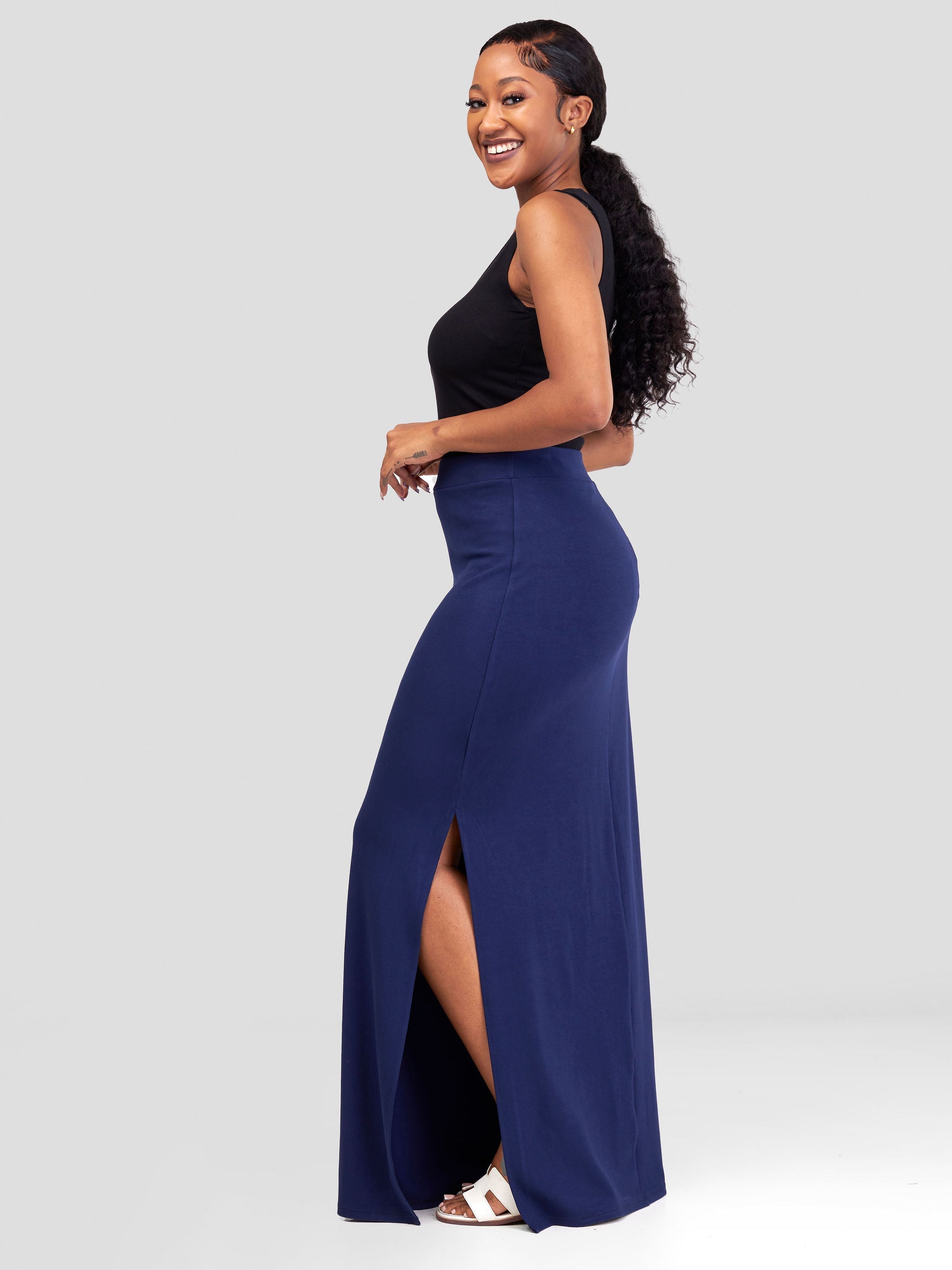 Vivo Jira Maxi Skirt - Navy Blue