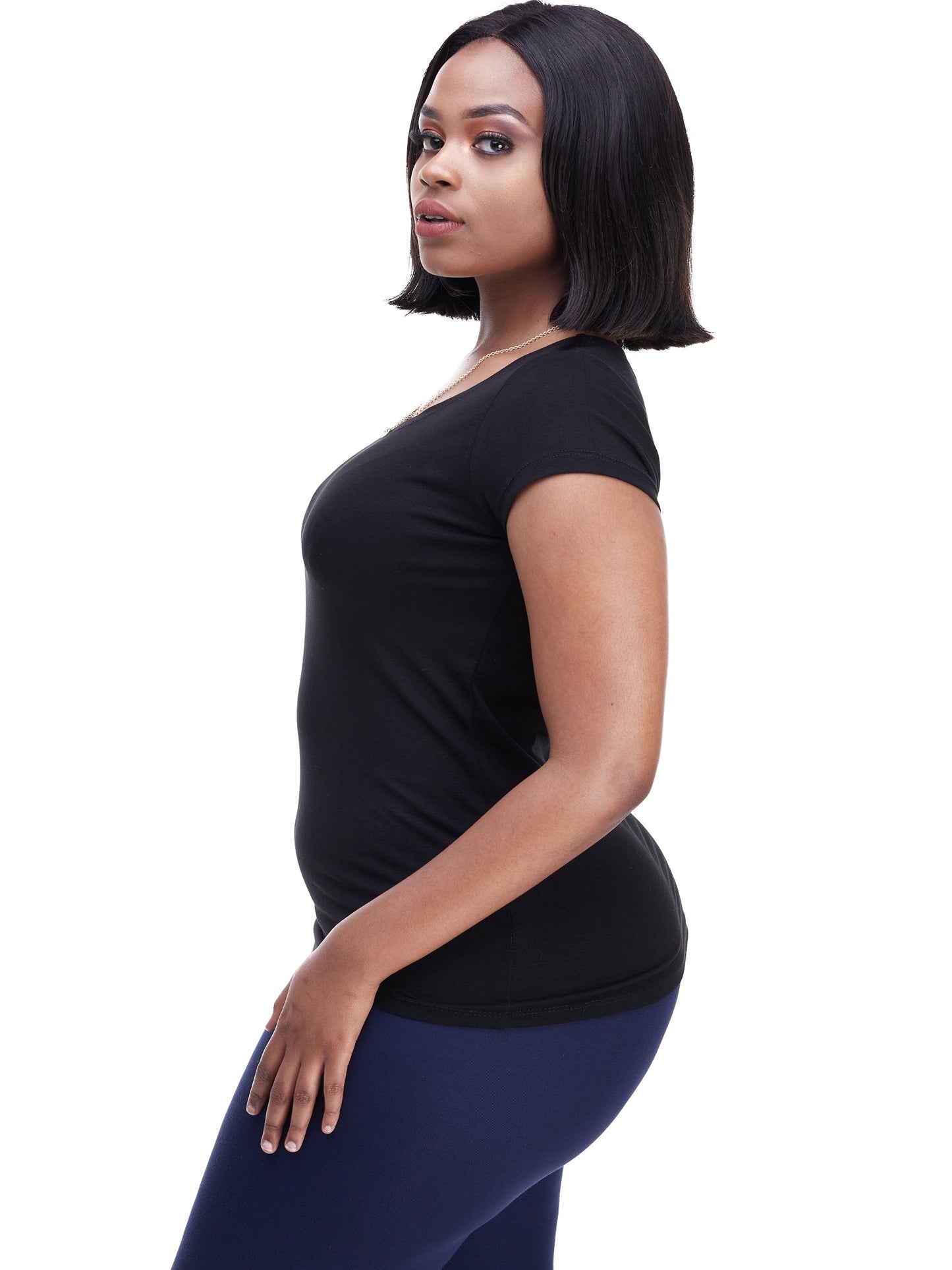 Vivo Basic Val Cap Sleeve Top - Black