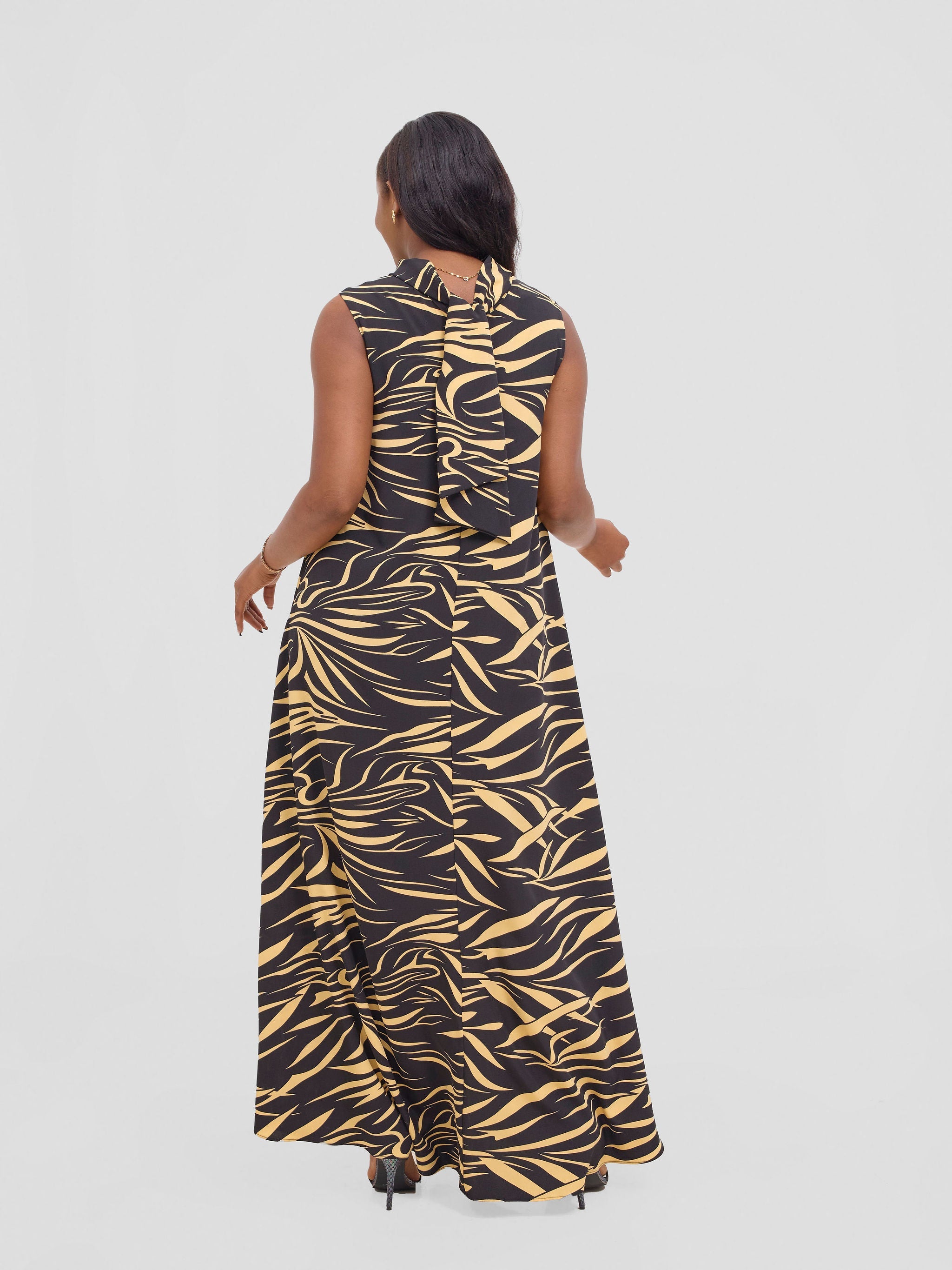 Vivo Bissa Reversible Maxi Dress - Yellow / Black Print