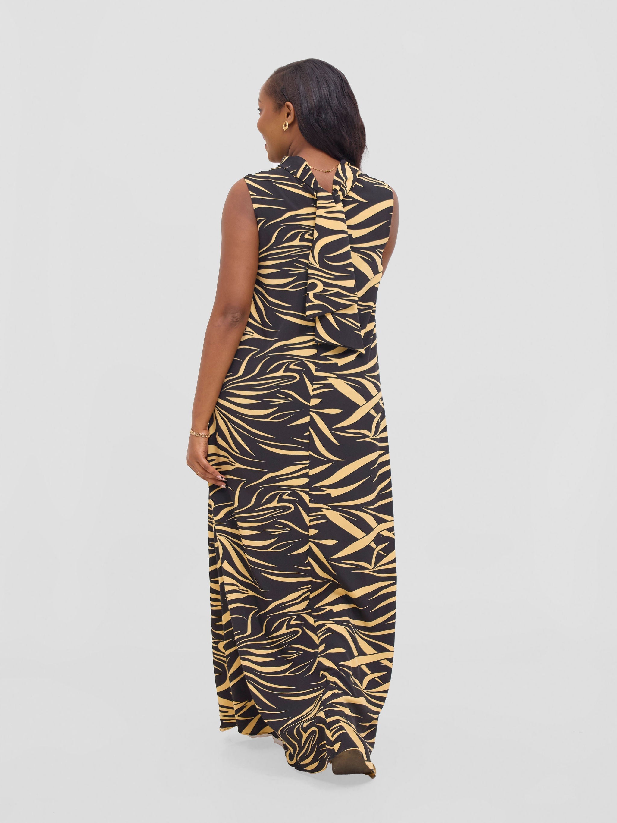 Vivo Bissa Reversible Maxi Dress - Yellow / Black Print