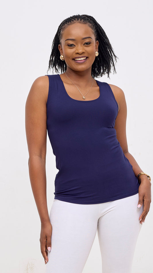 Vivo Basic Val Tank Top - Navy Blue