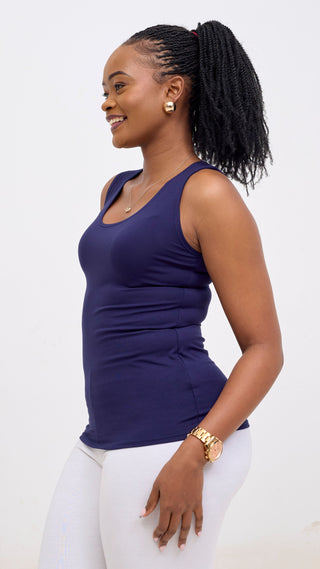 Vivo Basic Val Tank Top - Navy Blue
