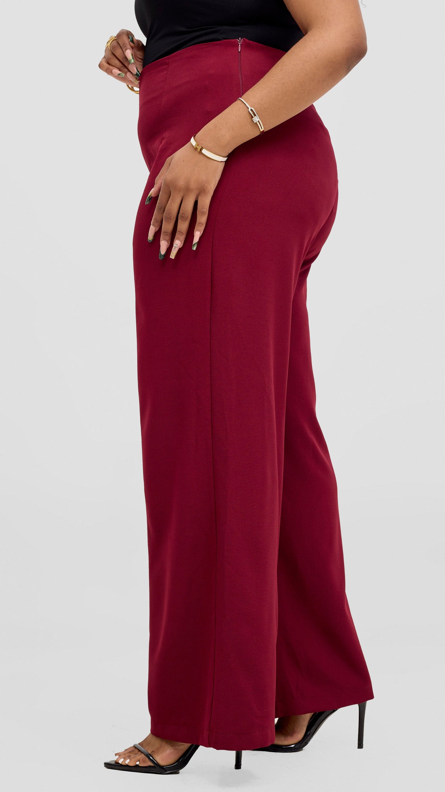 Vivo Upe Wide Leg Pants - Burgundy