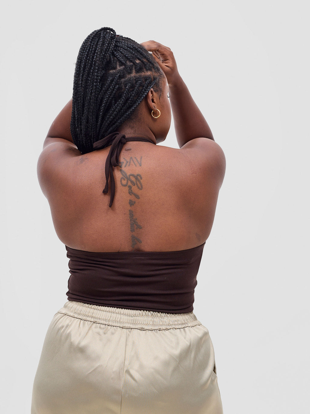 Zoya Basic Halter Tie Top - Chocolate