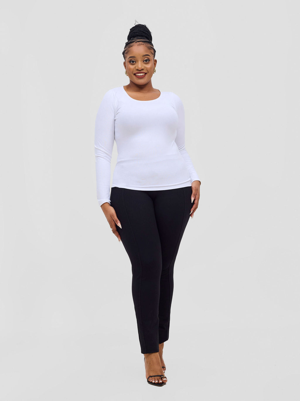 Vivo Basic Val Long Sleeve Top - White