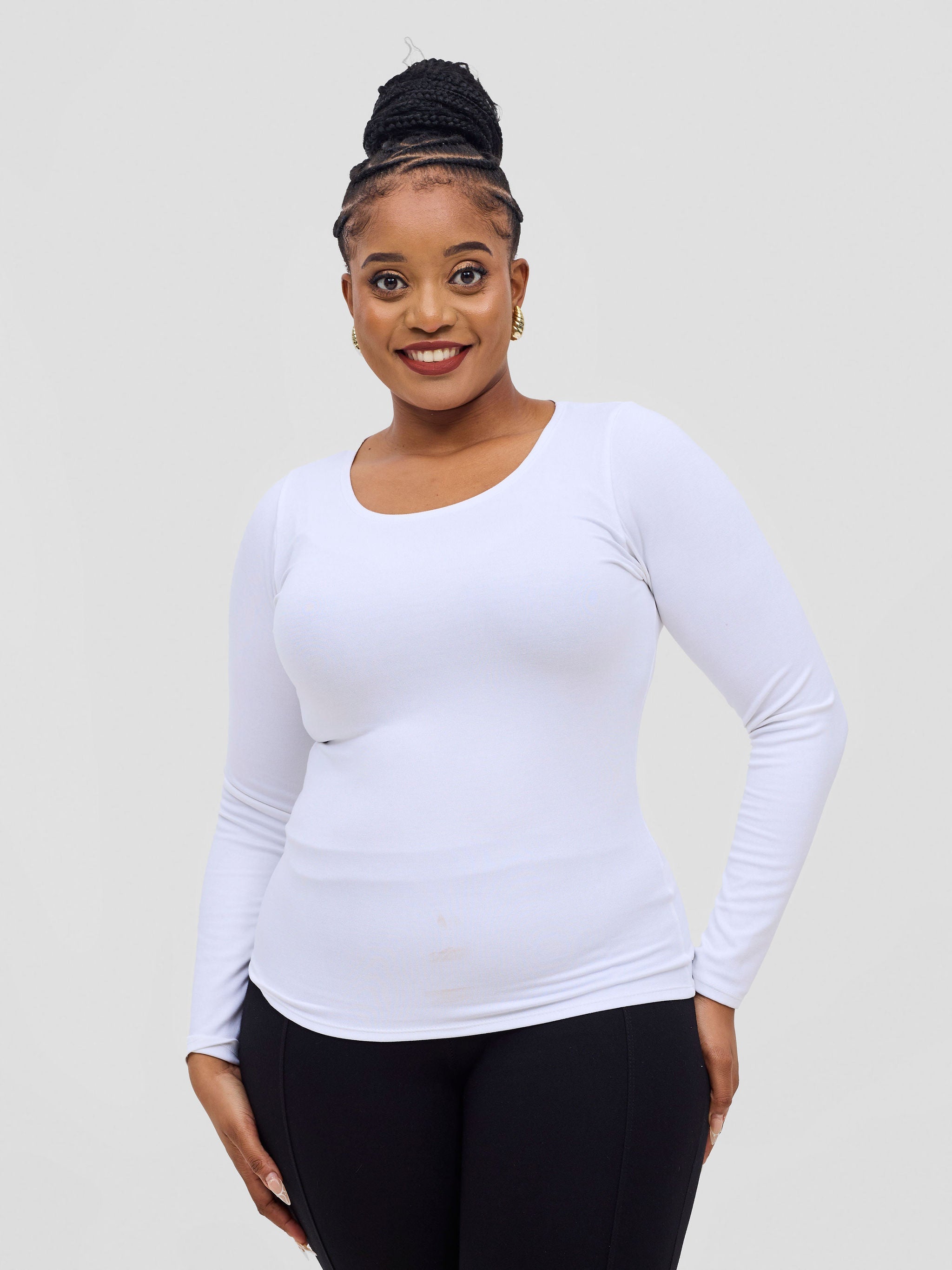 Vivo Basic Val Long Sleeve Top - White