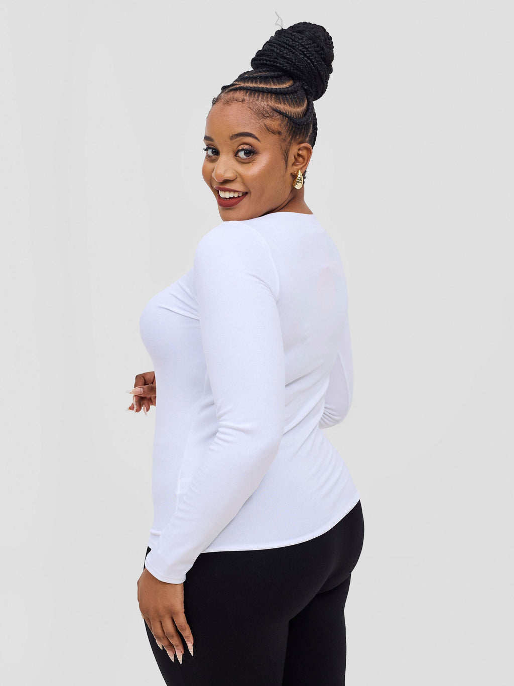 Vivo Basic Val Long Sleeve Top - White