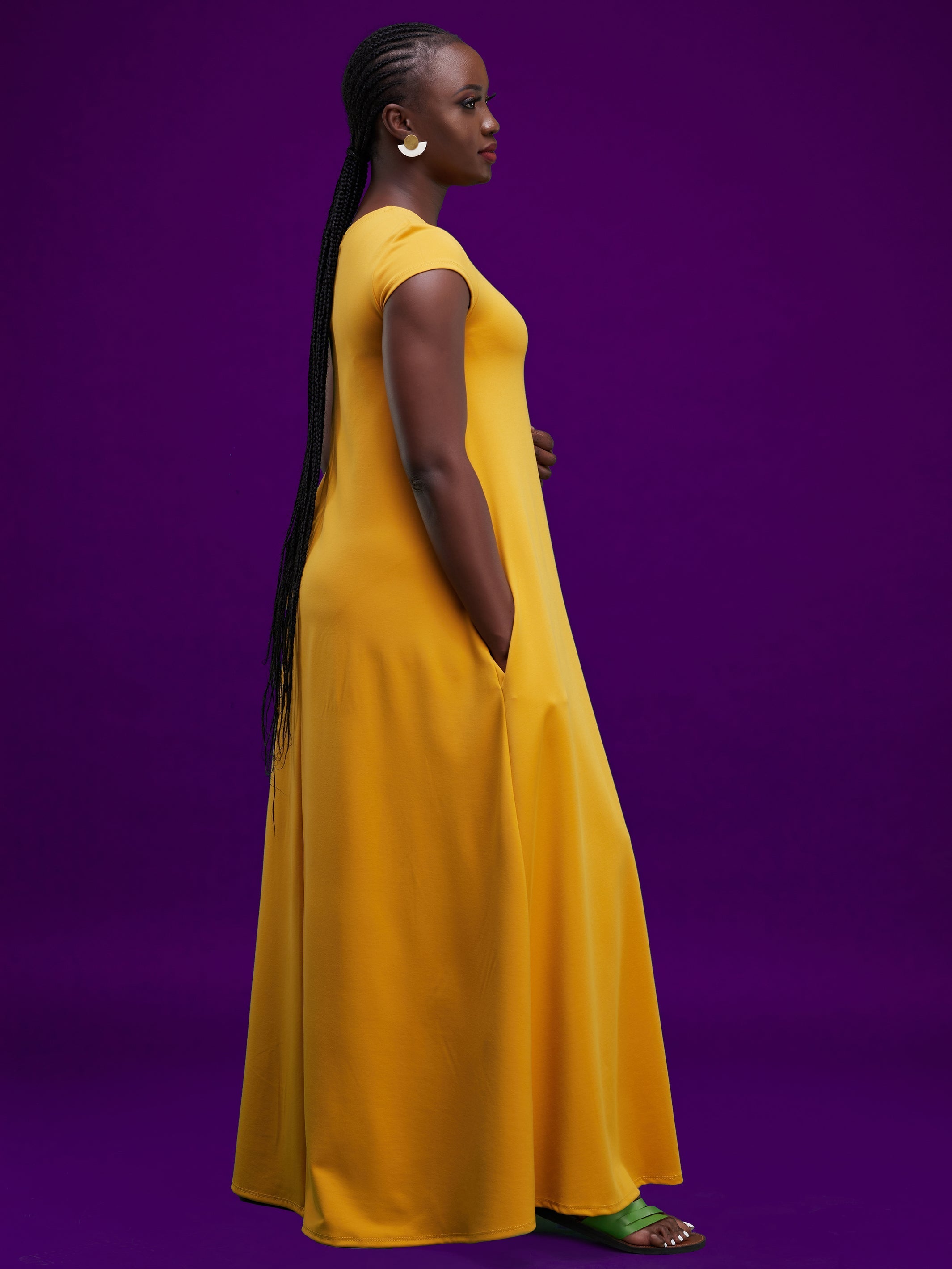 Vivo Basic Kena Tent Maxi Dress - Mustard