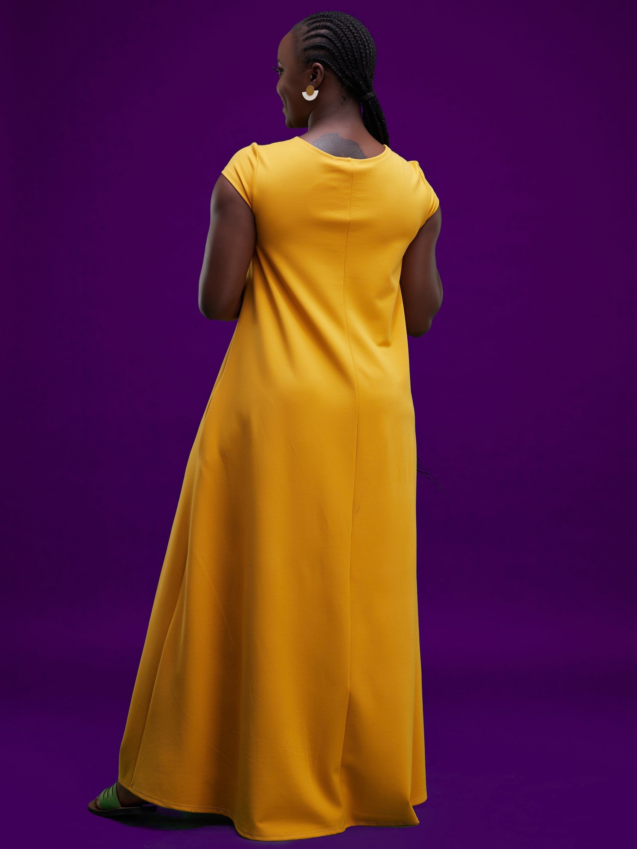 Vivo Basic Kena Tent Maxi Dress - Mustard