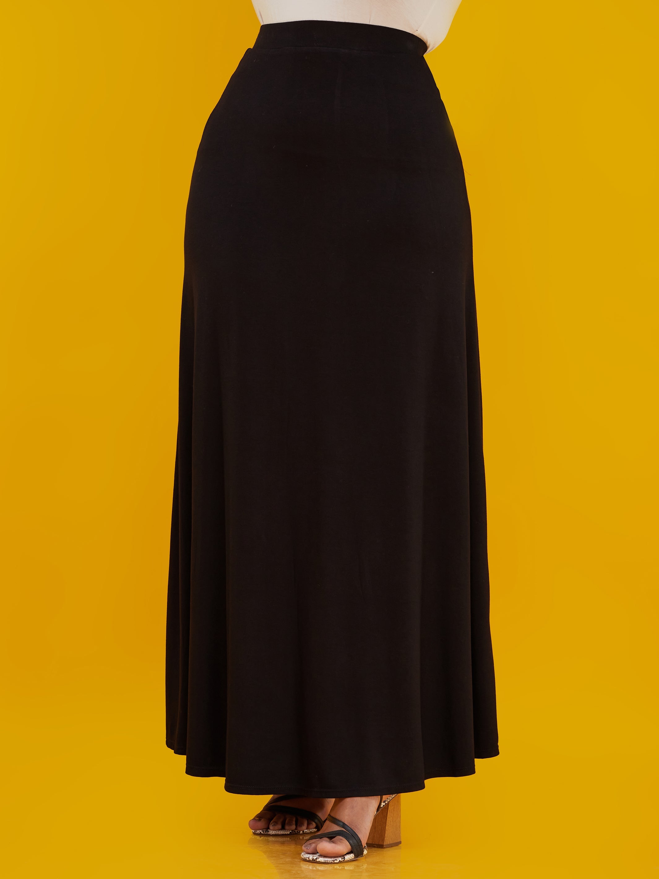 Vivo Basic A-line Maxi Skirt - Black