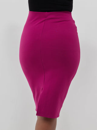 Vivo Basic Waridi Pencil Skirt - Burgundy