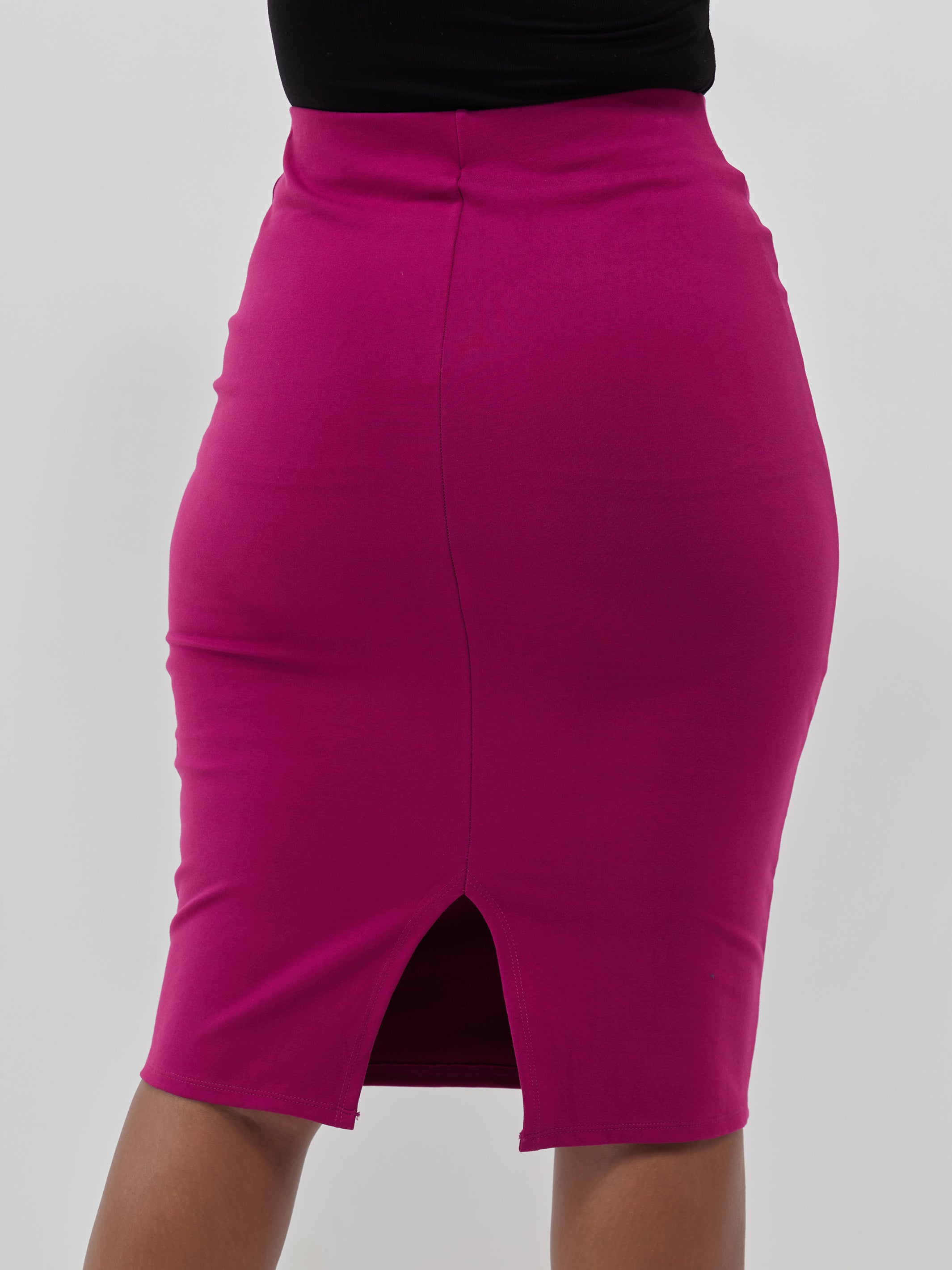 Vivo Basic Waridi Pencil Skirt - Burgundy