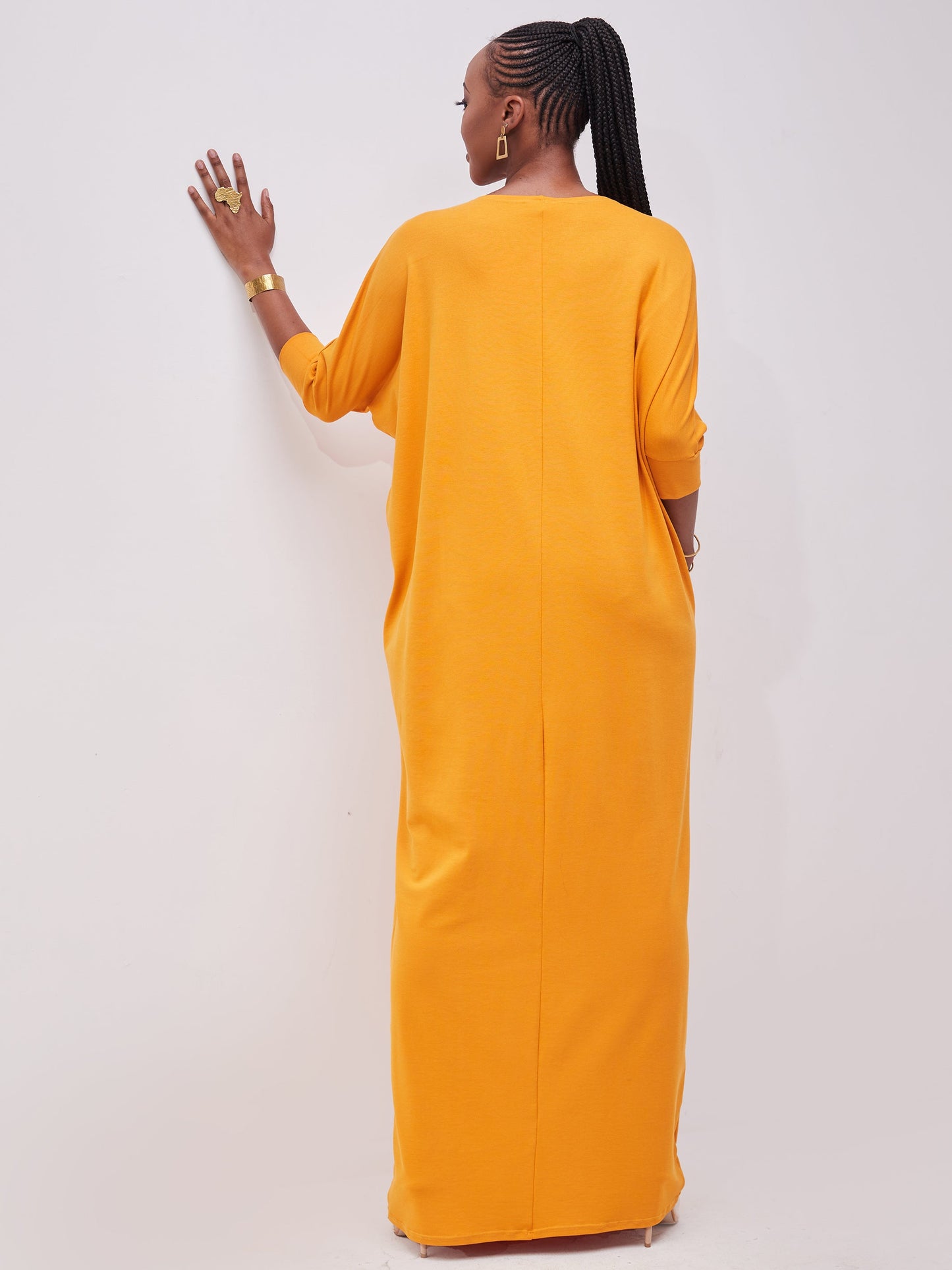 Vivo Basic Dolman Maxi Dress - Mustard