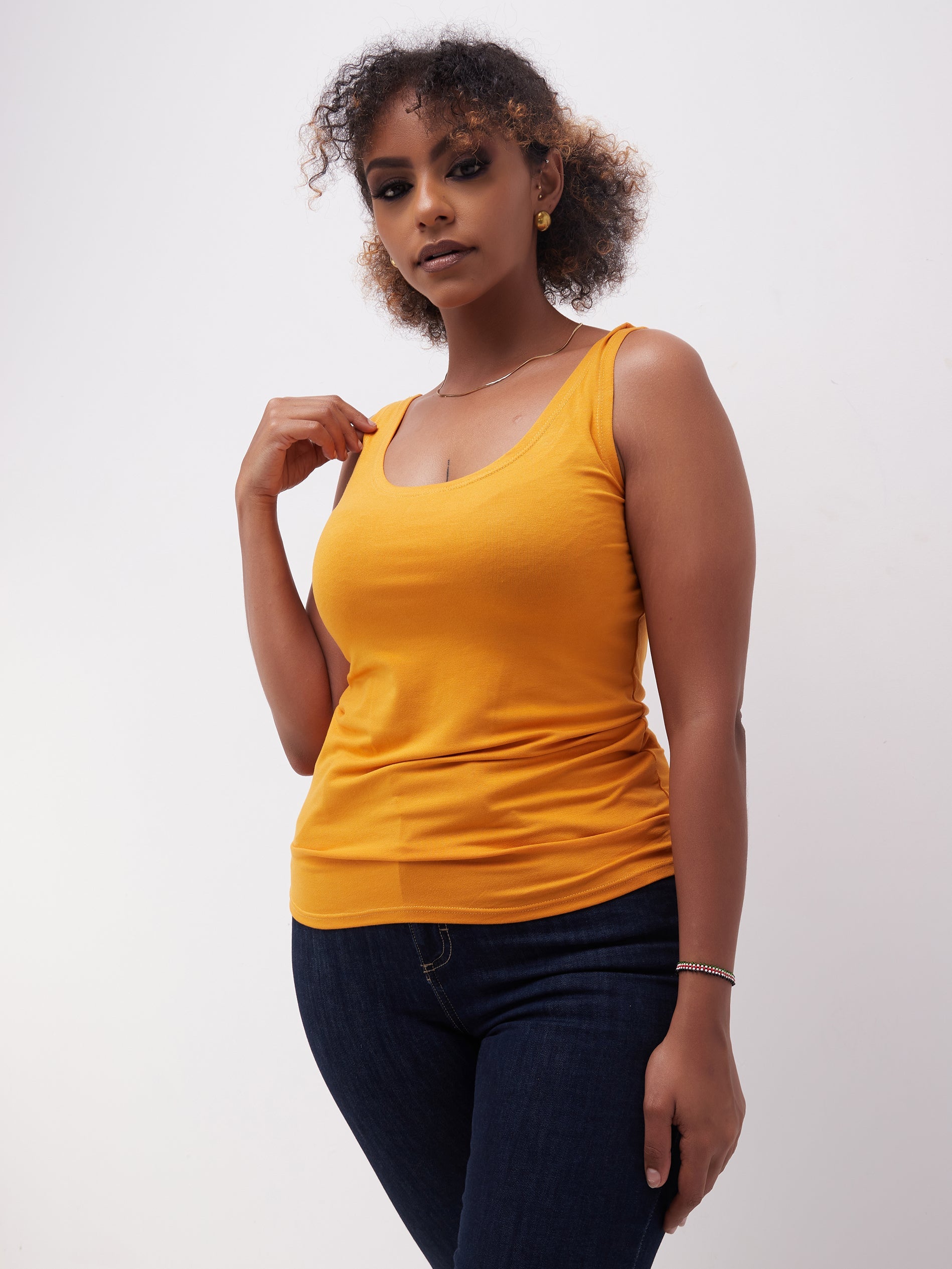 Zoya Basic Tank Top - Mustard