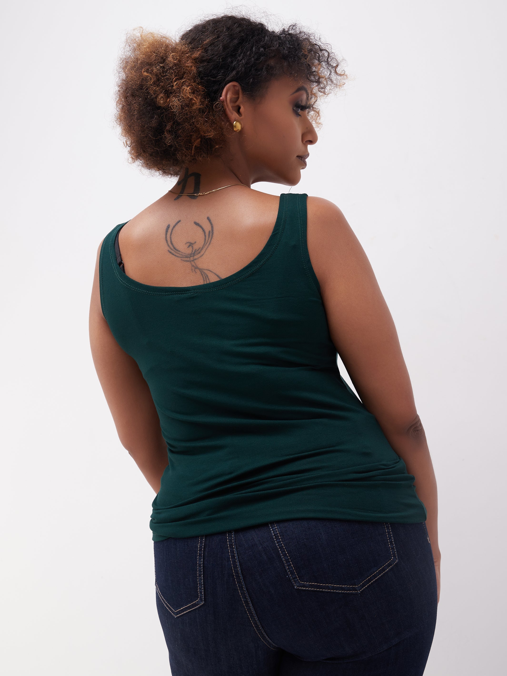 Zoya Basic Tank Top - Dark Green