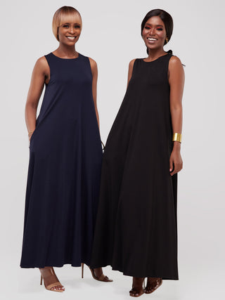 Vivo Basic Sleeveless Kena Tent Maxi Dress - Black