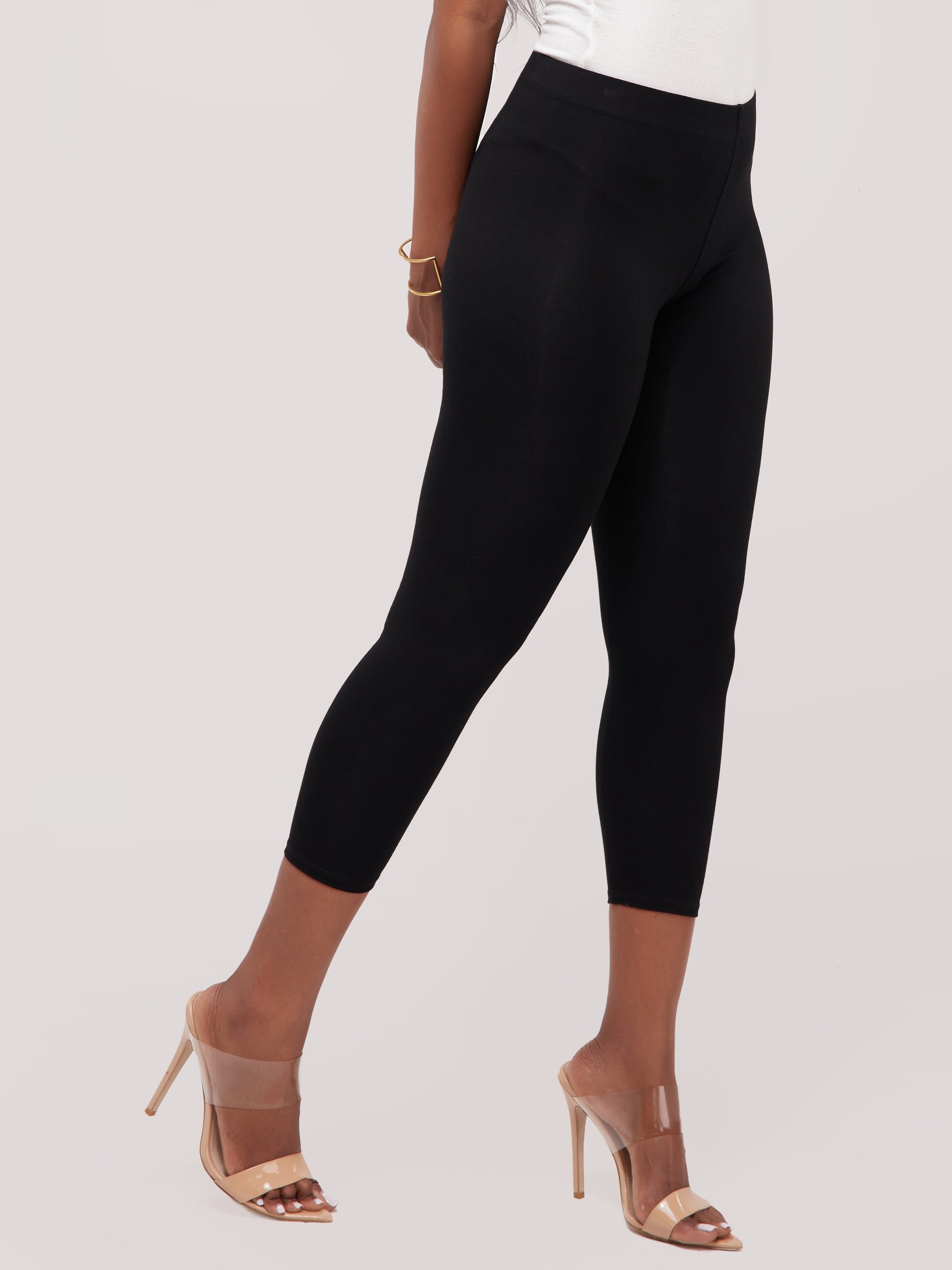 Vivo Basic Capri Leggings - Black