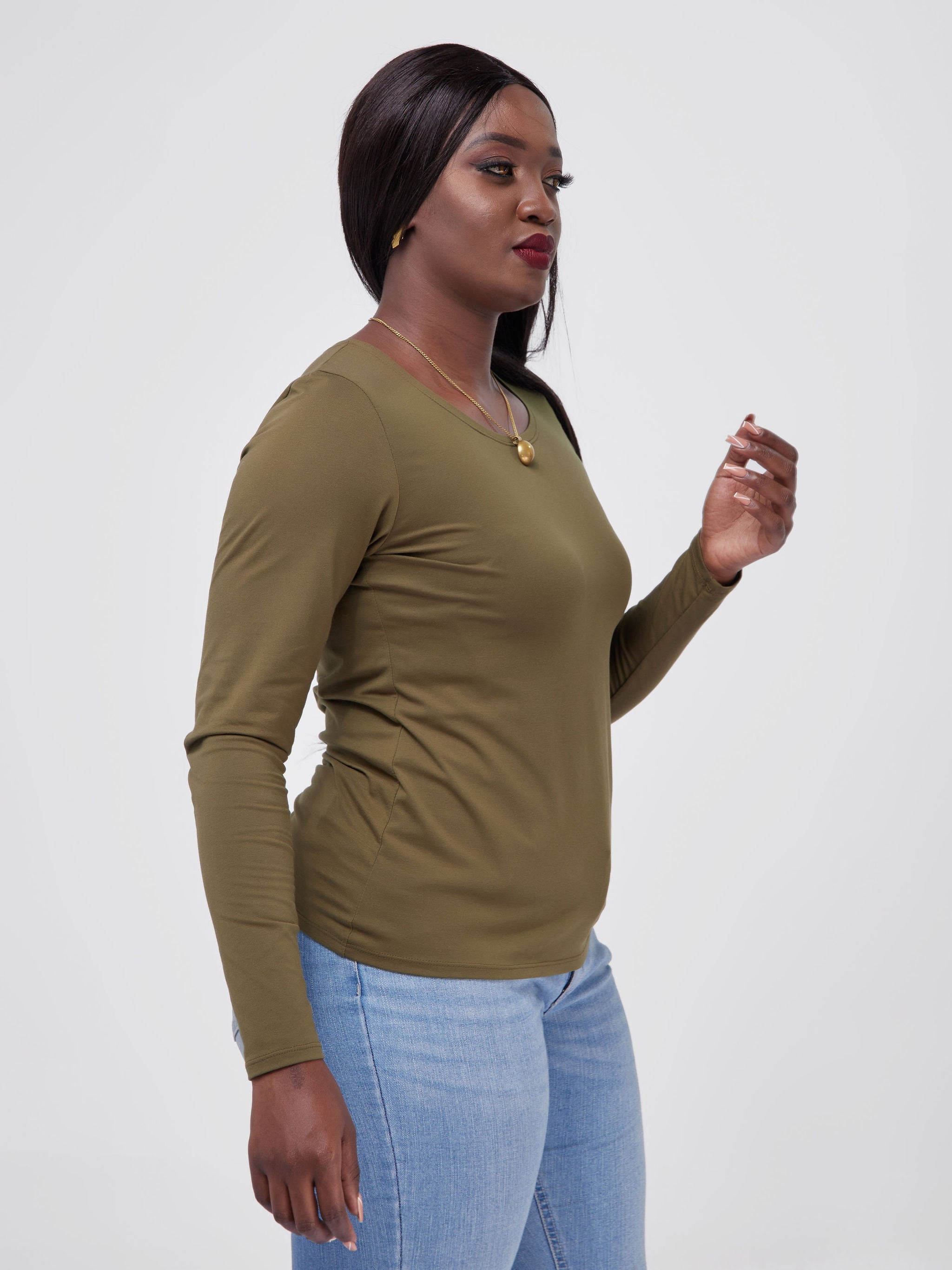 Vivo Basic Long Sleeved Top - Hunters Green